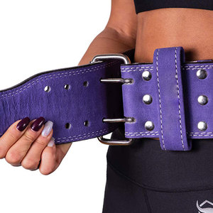Cinturón de Piel Morado para Levantamiento de Pesas, Hebilla Ajustable, Soporte Lumbar para Entrenamiento de Fuerza, Unisex, para Gimnasio - Product Image 5