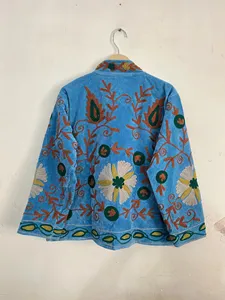 Bohemian <b>Velvet</b> Embroidered Jacket <b>Women</b> Suzani Ethnic Floral Design Autumn Winter Handmade Fashion <b>Coat</b> - Product Image 5