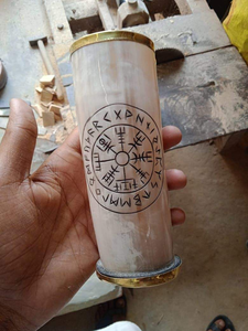 Meilleures ventes : Vaisselle écologique de style vintage, faite à la main, en corne naturelle polie, avec couvercle en verre, pour bière et whisky, idéale pour les fêtes à thème, en gros - Product Image 5