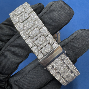 Reloj de Diamantes Moissanite de Alta Calidad con Correa de Aleación de 20 mm, Caja Chapada en Oro Rosa de 41 mm y Cristal. - Product Image 6