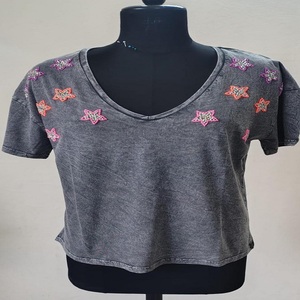 Women Cotton V Neck <b>T</b> <b>Shirt</b> Wholesale Manufacturer Supply for Best Price - Product Image 1