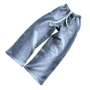 2026 New Arrival Custom Logo Flare <b>Stacked</b> Sweatpants 100%Cotton Fleece Acid wash <b>Jogger</b> Pants Wholesale Price Top Selling Pants - Product Image 5