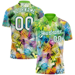 Camiseta Deportiva Personalizada con Logotipo, Tipo Polo, Sublimada, Tie Dye, de Secado Rápido, para Golf, a Precio Económico - Product Image 4