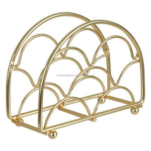 Decorative Metal Napkin Holder High Quality Gold Plated Unique <b>Tissue</b> Holder Metal Multifunctional Kitchenware Napkins Stand - Product Image 1