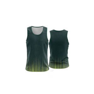 Débardeur de course pour hommes personnalisé respirant séchage rapide maille all-Over Dye Sublimation impression méthode de tissage tricoté - Product Image 1