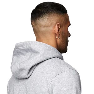 Sudadera con Capucha Gris Jaspeado para Hombre, Sudadera Informal de Forro Polar, Manga Larga, Ropa Deportiva de Invierno para Gimnasio - Product Image 4