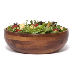 Food Grade Wooden Craft Home Dinnerware Bowl Mango Wood 10" Round Bowl for Salad Mixing and Serving Salad Wholesale Supply - Product Image 2