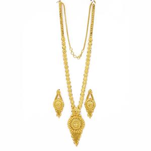 Collares Largos Chapados en Oro de 14K, 18K y 24K al por Mayor, Joyería India con Diseño Floral, Joyería de Moda de Latón Relleno de Oro - Product Image 3