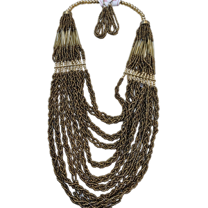 Conjunto de Collar con Cuentas de Diseño Único y Estilo Vintage con Acabado Antiguo, Joyería Clásica para Fiestas y Eventos, Disponible al Mejor Precio - Product Image 2