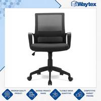Chaise de bureau en maille CRUCIS avec accoudoirs fixes, en tissu polyester durable, disponible en grande quantité, pour la maison et le bureau