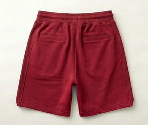 Pantalones Cortos Bermuda de Punto de Algodón Rojos para Hombre, Cintura Media, Cordón Elástico, Casuales, Transpirables, Corte Regular - Product Image 2