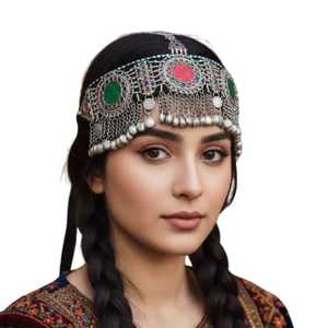 เครื่องประดับศีรษะผู้หญิงดีไซน์ใหม่ บรรจุภัณฑ์แบบกำหนดเอง ราคาขายส่ง ปริมาณมาก เครื่องประดับหน้าผากแบบอัฟกันคูชีสำหรับเด็กผู้หญิง - Product Image 1