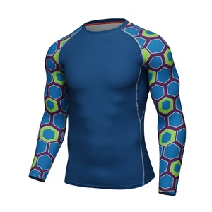 Custom Sublimated Full Sublimation Men Long Sleeve <b>Compression</b> <b>Shirt</b> BJJ Rashguard MMA Fighting Rash Guard Training Top - Product Image 1