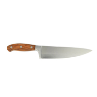 Couteau de chef UM STEEL en acier damas fait main, lame en acier inoxydable 440C, manche en bois, 7 pouces, étui en cuir, finition haute brillance