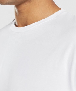 T-shirt d'été tendance 2027 pour homme à manches longues, 100 % coton, col rond, coupe classique, blanc uni, en jersey tricoté, idéal pour le fitness et l'entraînement - Product Image 4
