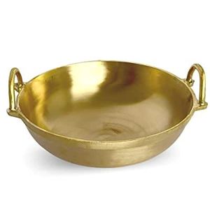 Decorative and Functional Brass Kadai with Iron Handles Handmade Brass Cooking Vessel for Indian Kitchen and Hospitality - Product Image 2