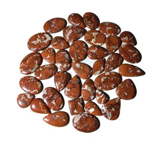 พลอยแจสเปอร์แบบแบน ขัดเงาด้วยมือ สำหรับงาน DIY อัญมณีสีแดงธรรมชาติ ขายส่ง วัสดุทำเครื่องประดับ - Product Image 3