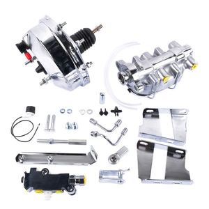 Chrome 8\" Power Brake Booster Master Cylinder Disc Drum Kit for 1958-1964 Chevrolet Bel Air Impala Biscayne Vacuum Assy Product - Product Image 5