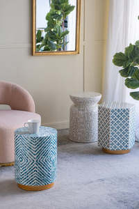 Exquisite Floral Capiz Shell Side <b>Table</b> Mother Of Pearl Mosaic Accent Stand MOP Round <b>End</b> <b>Table</b> With Gold Base For Home Decor - Product Image 4