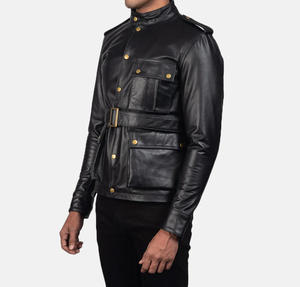 Veste en cuir de haute qualité pour homme, taille plus, style streetwear d'hiver, col montant, broderie personnalisée, impression personnalisée - Product Image 2