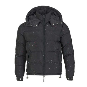 Wholesale <b>Black</b> Insulated Puffer <b>Jacket</b> Private Label Winter Outerwear for US Apparel Brands - Product Image 3