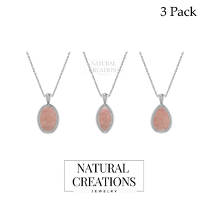 Premium Silver Plated 925 Sterling Silver Classic Slider Rose Quartz Mix Shapes Spring <b>Lock</b> Adjustable <b>Cable</b> Chain Bezel Setting - Product Image 1