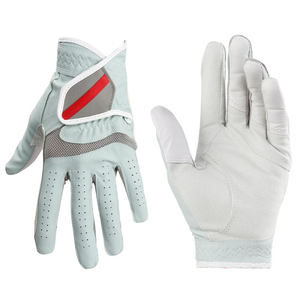 Genuine leather left hand golf glove Non-slip white navy <b>hook</b> and loop Unisex durable leather sports glove - Product Image 5