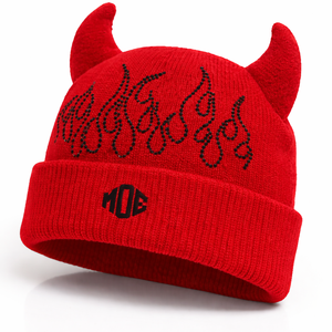 Gorros de punto de moda 2026 al por mayor con diamantes de imitación, diseño de llama y cuernos de diablo, colores personalizados, estilo urbano, invierno, OEM, a granel, estilo USA - Product Image 5
