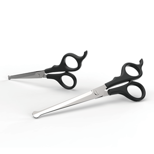 Professional 5.56 Inch Stainless Steel Blade <b>Plastic</b> Handle Right Handed Beveled <b>Edge</b> Beauty Safety Tip Hair Scissors for Home - Product Image 6