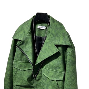 Original à la mode hommes printemps mode lâche grand revers peau de mouton manteaux Street Style Hip Hop à manches longues couleur unie vestes - Product Image 1