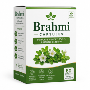 Cápsulas Naturveda Wellness Brahmi 60 Vegetarianas a Base de Hierbas para la Memoria y el Sueño, Apoyo al Crecimiento del Cabello, Uso en Adultos - Product Image 5