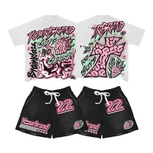 Ensemble T-shirt et short délavé personnalisé pour homme, en coton, style streetwear, tenue de sport, survêtement deux pièces d'été, vente en gros - Product Image 3
