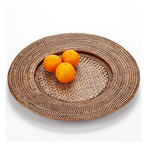 Assiettes de présentation écologiques en rotin naturel tressé à la main, sets de table ronds en osier, sous-assiettes de dîner en paille tressée, vente en gros - Product Image 3