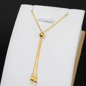 Collar de Plata S925 Hecho a Mano con Cadena Ajustable y Doble Cuentas con Perla Hueca para Mujer, Nuevo Accesorio DIY para Moda - Product Image 2