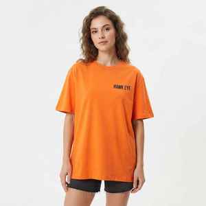 Camiseta de Algodón Holgada de Color Naranja para Mujer, Cuello Redondo, Manga Corta, Informal, con Logotipo Estampado, para Primavera y Verano - Product Image 5