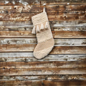 Calcetín Navideño Tejido a Mano para Decoración - Product Image 1