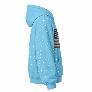 Sudadera con Capucha HC AURA para Hombre, Invierno, Calidad Premium, Estilo Urbano, Hombros Caídos, Forrada, Color Azul, Algodón/Poliéster, Nuevo Diseño - Product Image 5