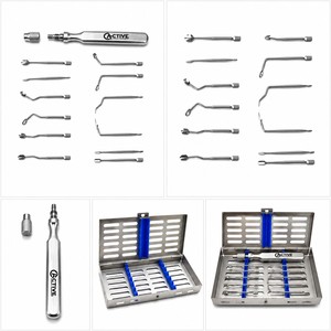 Kit Completo Profesional de Syndesmotomes Dentales Manuales de Acero Inoxidable, 1 Mango y 11 Puntas Intercambiables, Certificado CE, Ergonómico - Product Image 3