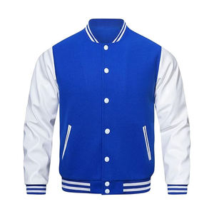Varsity Jacket Manufacturer Unisex Chenille 3D Embroidery Leather Letterman Baseball Jacket for <b>Men</b> - Product Image 5