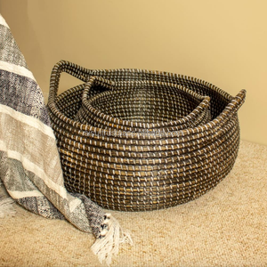Sisu Vietnam-Made Handmade <b>Seagrass</b> Storage <b>Basket</b> Eco-Friendly Sustainable Multifunctional Decorative <b>Laundry</b> <b>Basket</b> Handle - Product Image 6