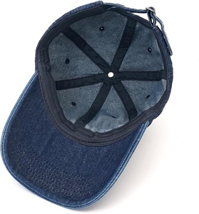 Gorra de Béisbol de Mezclilla, 6 Paneles, Ajustable, Unisex, Estilo Casual, Color Sólido, Algodón Lavado, Talla Adulto 58-60CM - Product Image 3