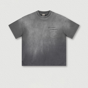 Nouvel Arrivage T-shirt Homme 100% Coton Délavé à l'Acide 230 g/m² Grammage Lourd Vintage Effet Délavé par le Soleil Coupe Oversize Col Rond Personnalisé Effet Vieilli Séchage Rapide - Product Image 1