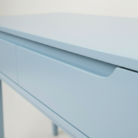Table console ronde moderne avec 2 tiroirs en chêne massif, meubles écologiques pour salon et salle à manger, pour espaces modernes