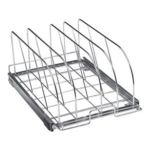 Adjustable Wire Divi Pan Pot <b>Rack</b> Expandable Pull Out Cabinet Organizer for Cookie Sheet <b>Baking</b> Pans Tray Organization - Product Image 4