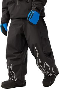 Pantalon de ski unisexe imperméable et chauffant coupe-vent 10000 mm - Polyester Tex pour activités de neige en extérieur, fermeture à cordon, style cargo, doublure polaire - Product Image 5