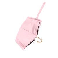 Parapluie pliant 3 sections avec poignée courbée dorée, revêtement noir anti-UV, protection solaire et pluie, double usage, coupe-vent, pour femme