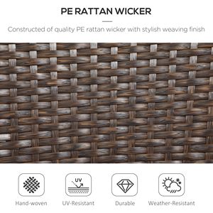 Sedia da pranzo impilabile in rattan PE per esterni con cuscino blu e braccioli per patio - Product Image 6