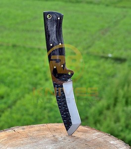 Cuchillo de Caza Hecho a Mano de Acero al Carbono, Hoja Fija, Cuchillo para Acampar al Aire Libre con Funda de Cuero, OEM Personalizado - Product Image 3