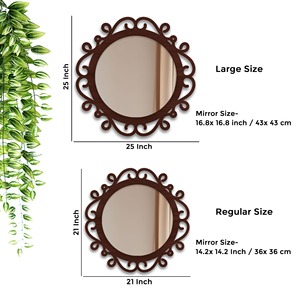 Scandinavian Design <b>Bathroom</b> LED Mirror with Touch Sensor Beveled Edge 18x18 Inch Wall Mirror 3 Light Effects - Product Image 3