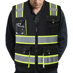 Gilet de travail haute visibilité de qualité supérieure avec plusieurs poches, tissu réfléchissant, pour hommes, gilet haute visibilité pour ouvriers - Product Image 1